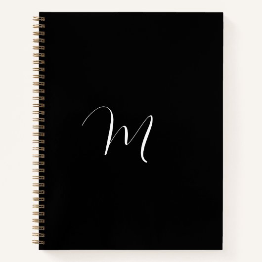 Script Monogram Black Notizblock (Vorderseite)