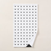 Script Monogram Black on White Polka Dot Pattern Badhandtuch Set (Handtuch)