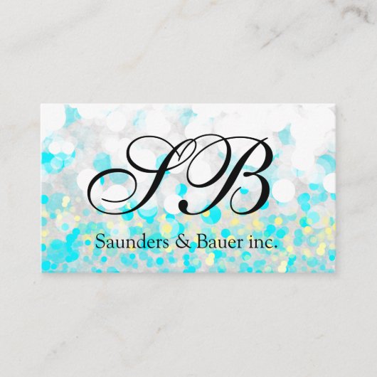 Script Monogram | Blasen Visitenkarte (Vorderseite)