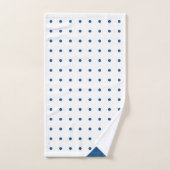Script Monogram Blue auf White Polka Dot Pattern Badhandtuch Set (Handtuch)