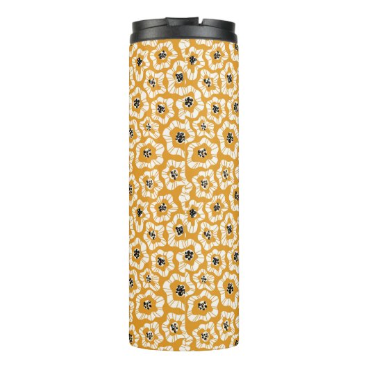 Script Monogram Blume Thermal Tumbler Thermosbecher (Rückseite)