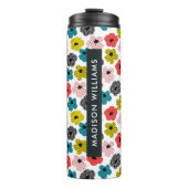 Script Monogram Blume Thermal Tumbler Thermosbecher (Vorderseite)
