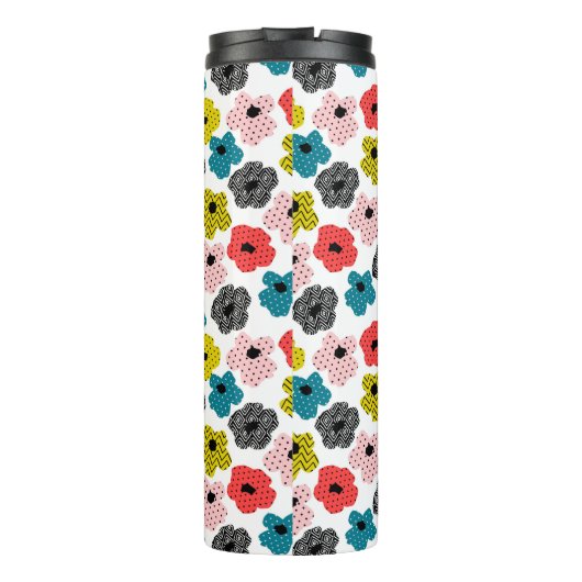 Script Monogram Blume Thermal Tumbler Thermosbecher (Rückseite)