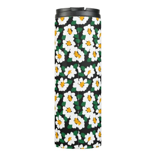 Script Monogram Blume Thermal Tumbler Thermosbecher (Rückseite)