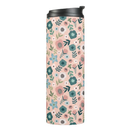 Script Monogram Blume Thermal Tumbler Thermosbecher (Nach links gedreht)
