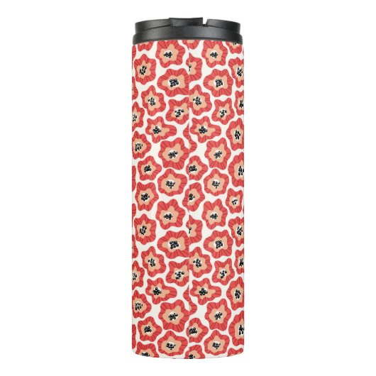Script Monogram Blume Thermal Tumbler Thermosbecher (Rückseite)