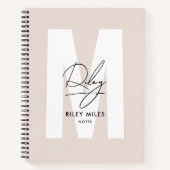 Script Monogram Blush Pink Moderne Chic Signatur Notizblock (Vorderseite)
