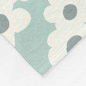 Script Monogram Boho Green White Grey Floral Fleecedecke (Ecke)