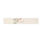 Script Monogram Boho Wildblume Wedding Einladungsbanderole (Flach)