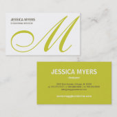 Script Monogram Business Card (Limon) Visitenkarte (Vorne/Hinten)