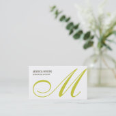 Script Monogram Business Card (Limon) Visitenkarte (Stehend Vorderseite)