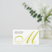 Script Monogram Business Card (Limon) Visitenkarte (Stehend Vorderseite)