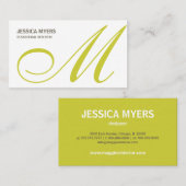 Script Monogram Business Card (Limon) Visitenkarte (Vorne/Hinten)