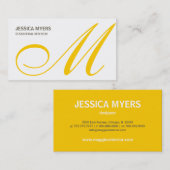 Script Monogram Business Card (Mustard) Visitenkarte (Vorne/Hinten)