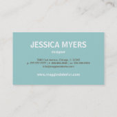Script Monogram Business Card (Türkis) Visitenkarte (Rückseite)