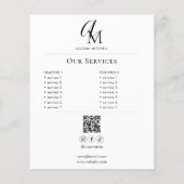 Script Monogram Business Photo QR Code Flyer (Hinten)