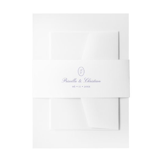 Script Monogram Couples Wedding Einladungsbanderole (Vorderseite Beispiel)