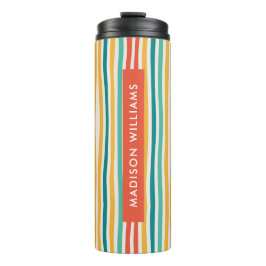 Script Monogram farbige Linien Thermal Tumbler Thermosbecher