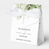 Script Monogram Floral Greenerity Wedding Geschenkschachtel (Vorderseite)