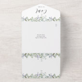 Script Monogram Floral QR Code Hochzeit All In One Einladung (Außenbereich)