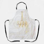 Script Monogram Gold Whisk Marble Wirbel Schürze (Vorderseite)