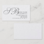 Script Monogram Gray Consultant-Visitenkarte Visitenkarte (Vorne/Hinten)