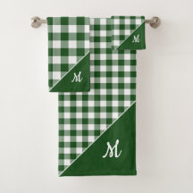 Script Monogram Green White Buffalo Kariertes Must