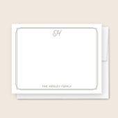 Script Monogram Hübsch Family Stationer Green Mitteilungskarte
