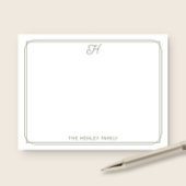 Script Monogram Hübsch Family Stationer Green Mitteilungskarte
