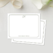 Script Monogram Hübsch Family Stationer Green Mitteilungskarte