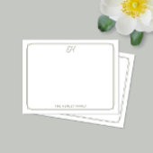 Script Monogram Hübsch Family Stationer Green Mitteilungskarte