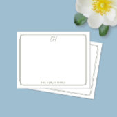 Script Monogram Hübsch Family Stationer Green Mitteilungskarte