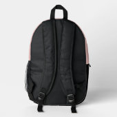 Script Monogram Individuelle Name Black Polka Dot Bedruckter Rucksack (Rückseite)