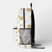 Script Monogram Individuelle Name Gold Polka Dot C Bedruckter Rucksack (Rechts)