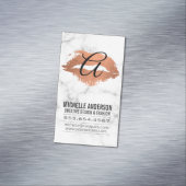Script Monogram Kiss Stain Marble Magnetische Visitenkarte (Beispiel)