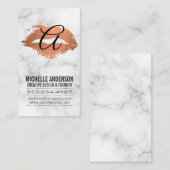 Script Monogram Kiss Stain Marble Visitenkarte (Vorne/Hinten)