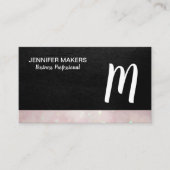 Script Monogram | Leather Bokeh Visitenkarte (Vorderseite)