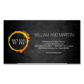 Script Monogram Magnetische Visitenkarte (Vorderseite)