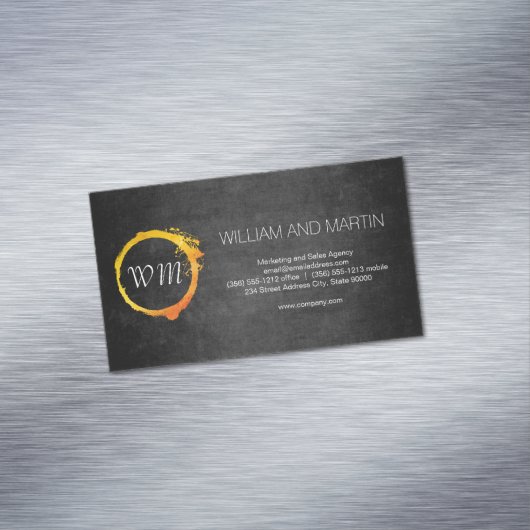 Script Monogram Magnetische Visitenkarte (Beispiel)