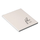 Script Monogram Modern Minimal Blush Pink Einfach Notizblock (angewinkelt)