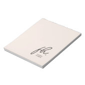 Script Monogram Modern Minimal Blush Pink Einfach Notizblock (Rotiert)