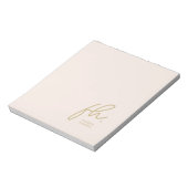 Script Monogram Modern Minimal Blush Pink Einfach Notizblock (Rotiert)