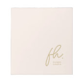 Script Monogram Modern Minimal Blush Pink Einfach Notizblock (Vorderseite)