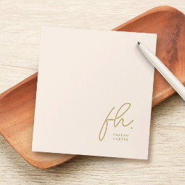Script Monogram Modern Minimal Blush Pink Einfach Notizblock