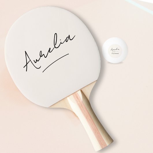 Script Monogram Modern Minimalistisch Feminame Nam Tischtennis Schläger