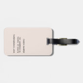 Script Monogram Modern Simple Eleganush Blush Pink Gepäckanhänger (Rückseite horizontal)