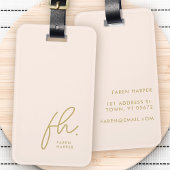 Script Monogram Modern Simple Eleganush Gold Gepäckanhänger