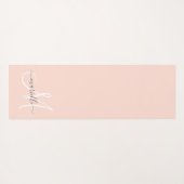 Script Monogram Peach Pink Yogamatte (Rückseite (Horizontal))