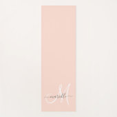 Script Monogram Peach Pink Yogamatte (Vorderseite)