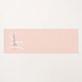 Script Monogram Peach Pink Yogamatte (Vorderseite (Horizontal))
